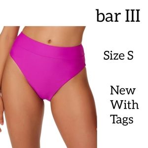 BAR III HIGH LEG CUT BIKINI BOTTOMS NEW WITH TAGS NEON ORCHID COLOR